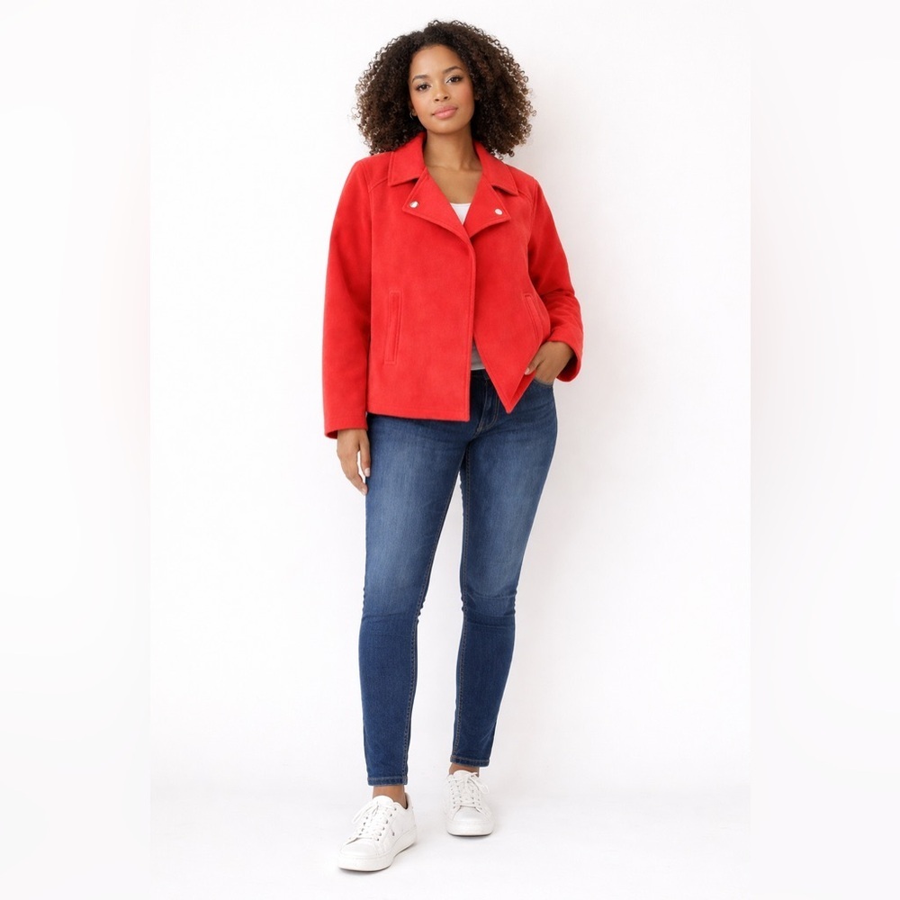 Soho Apparel Bright Red Pea Coat - Picture 4 of 6